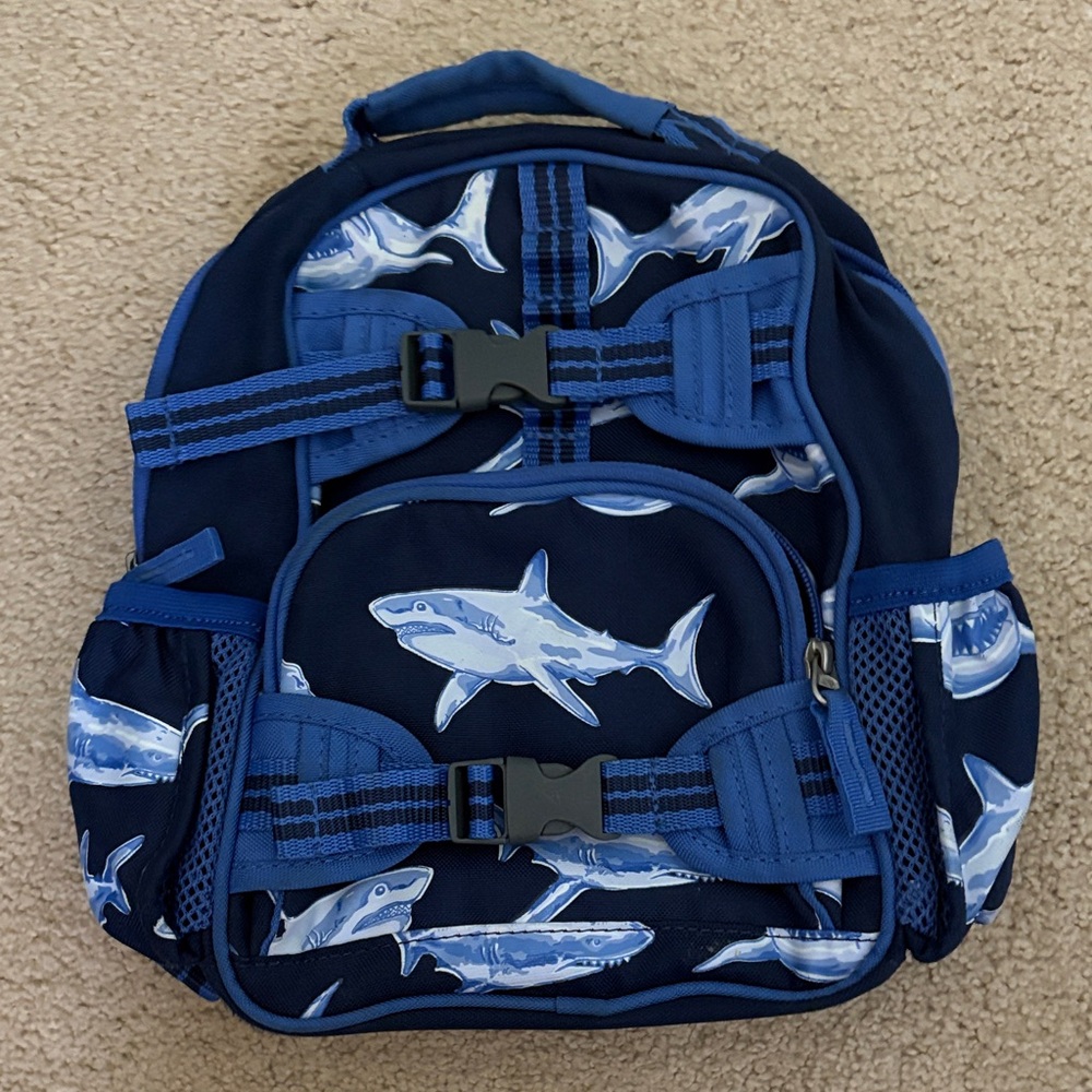 EUC Pottery Barn Kids Mackenzie Shark Glow-in-the-dark Mini Backpack